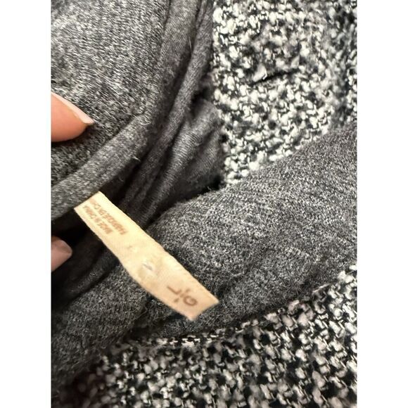 Free People Satellite Image Swing Coat Tweed Hooded Black White Women Medium - Picture 11 of 12